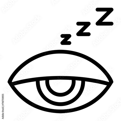 sleepy line icon