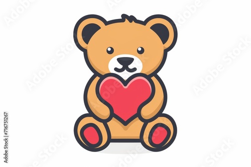 A lovable cartoon bear expresses its affection through a heart-shaped gesture in this endearing clipart illustration