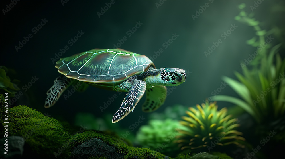 Obraz premium turtle swimming in the sea