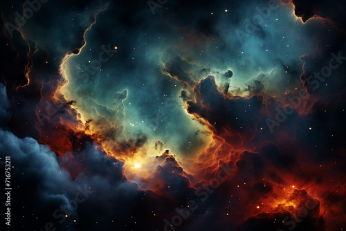 abstract deep space image with stars and clouds_6