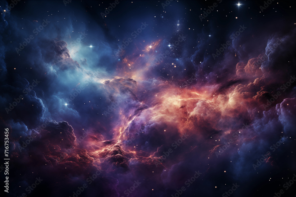 abstract deep space image with stars and clouds_3