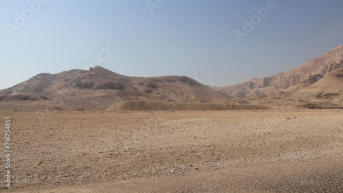 Mountain and road to the Temple of Hatshepsut, West Bank of Luxor.