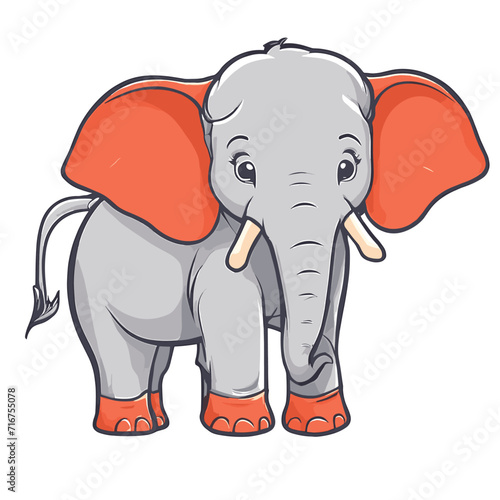 elephant animal cartoon in zoo color icon white background vector illustration .ai generated