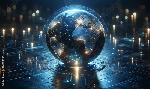technology background with globe photo