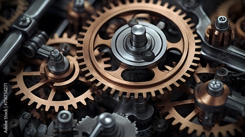 Close-up of gears system
