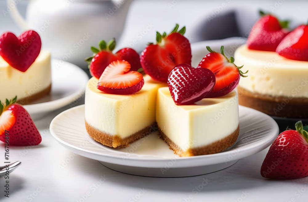cheesecake with strawberries. March 8. women's Day breakfast cheesecake with strawberries. March 8. women's Day breakfast