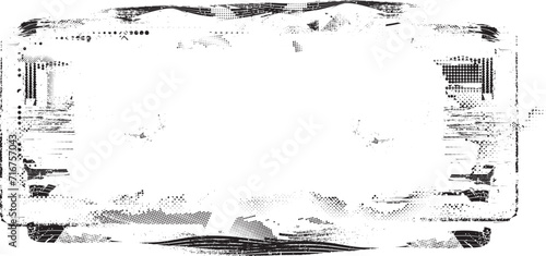 Glitch distorted grange shape . Noise grungy logo . Trendy defect error shapes . Glitched frame .Grunge textured . Distressed effect .Vector shapes