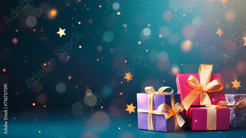 Gift background with copy space for Christmas gifts, holiday or birthday © cai