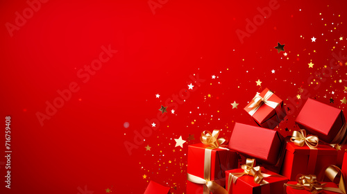 Gift background with copy space for Christmas gifts, holiday or birthday © cai