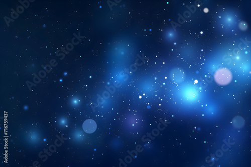 Abstract Celestial Blue Bokeh Particles Background