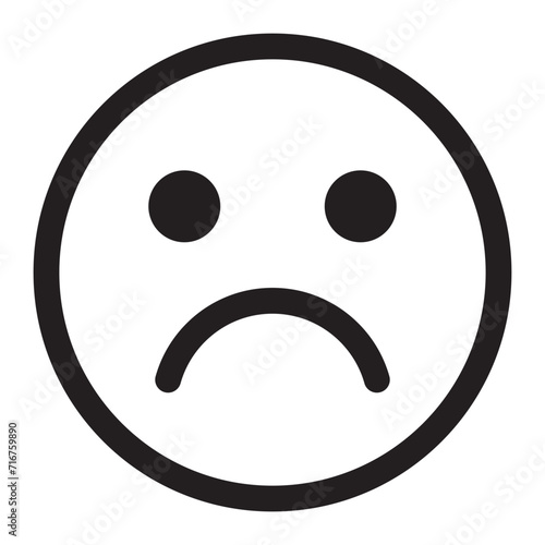 Sad face emoticons . Sad Face line emoji. emoji line art vector icons for apps and websites, Customer review, satisfaction, feedback, mood tracker. emoticons for app and website design.1234 photo