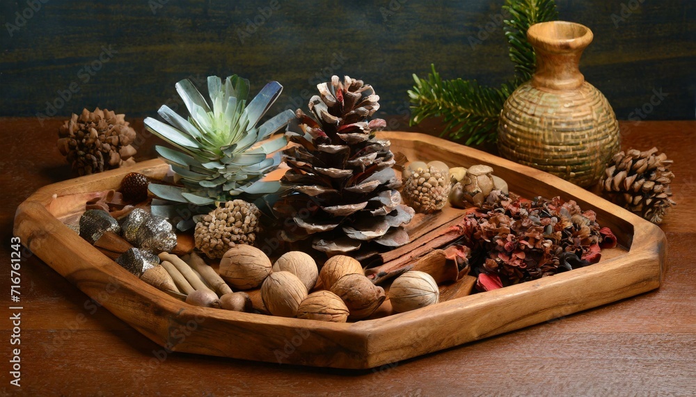 a digital collage that incorporates a wooden tray as a central element, surrounded by objects that tell a story or evoke a specific theme. a digital collage that incorporates a wooden tray as a central element, surrounded by objects that tell a story or evoke a specific theme.