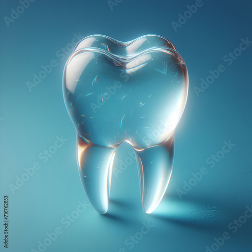 Glass Heart with Dental Icons: A 3D vector illustration symbolizing dental care, health, and hygiene, featuring a heart-shaped glass with tooth, dentist, and medical elements