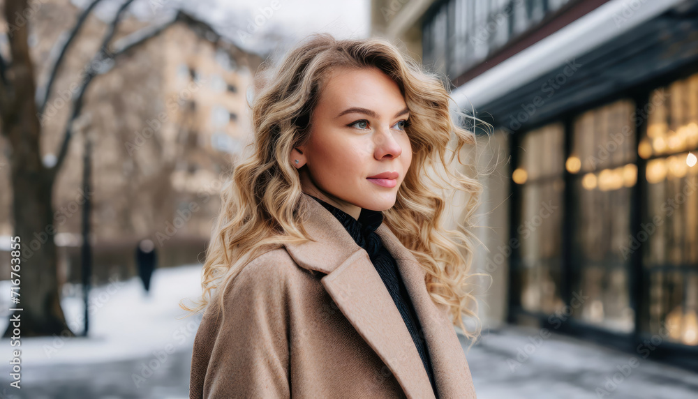 Portrait of Pretty Lady Outside