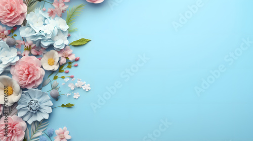 Fototapeta Naklejka Na Ścianę i Meble -  Flower border background image