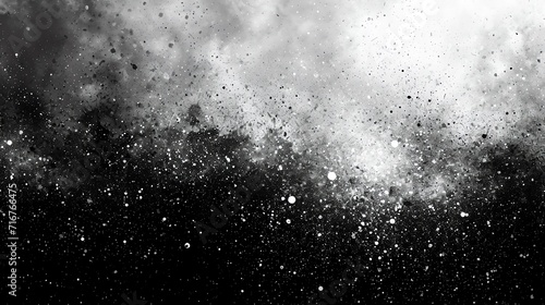 Dynamic Black and White Splatter on a Grayscale Backdrop