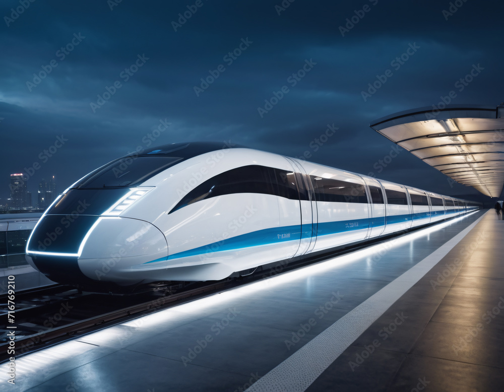 futuristic maglev train concept