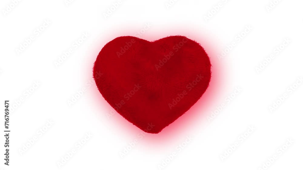 Love heart RED fur.Happy Valentines Day love template.Animated FUR shining love heart. Love heart RED fur.Happy Valentines Day love template.Animated FUR shining love heart.