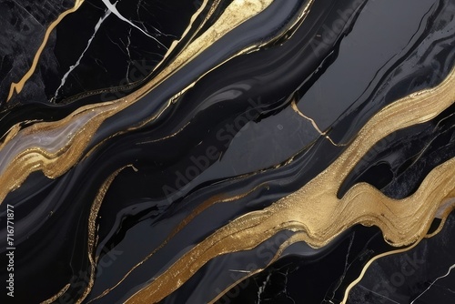 Abstract background of Black and gold marble texture creative texture of marble and gold foil, decorative marbling Background 