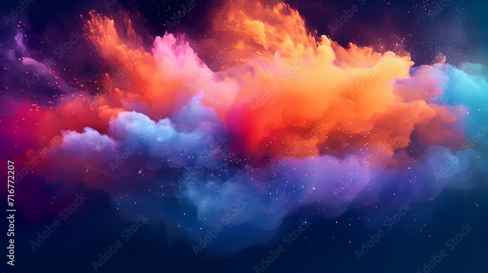 Dust explosion Holi background, indian traditional festival Dust explosion Holi background, indian traditional festival