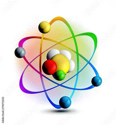 atom icon isolated on white