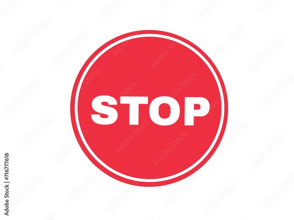 A Simple circle stop sign Illustration isolated on white A Simple circle stop sign Illustration isolated on white