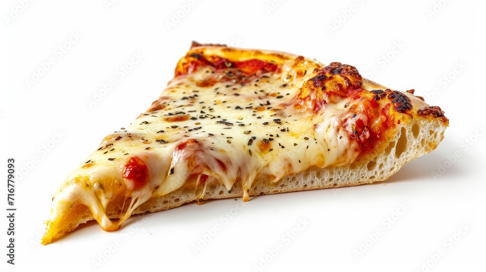 Delicious Slice of Pizza on a Clean White Background - Freshly Baked Italian Food Photo Delicious Slice of Pizza on a Clean White Background - Freshly Baked Italian Food Photo