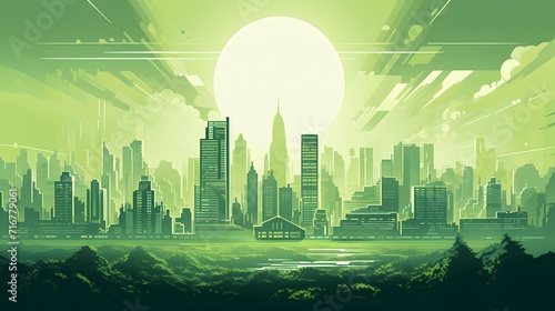 modern green metropolitan cityscape. © Ziyan
