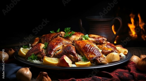 roasted lamb chops high definition(hd) photographic creative image