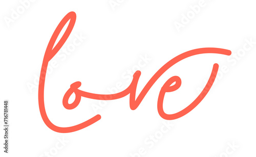 Love lettering design. Calligraphic style love text. Valentine's Day greeting.