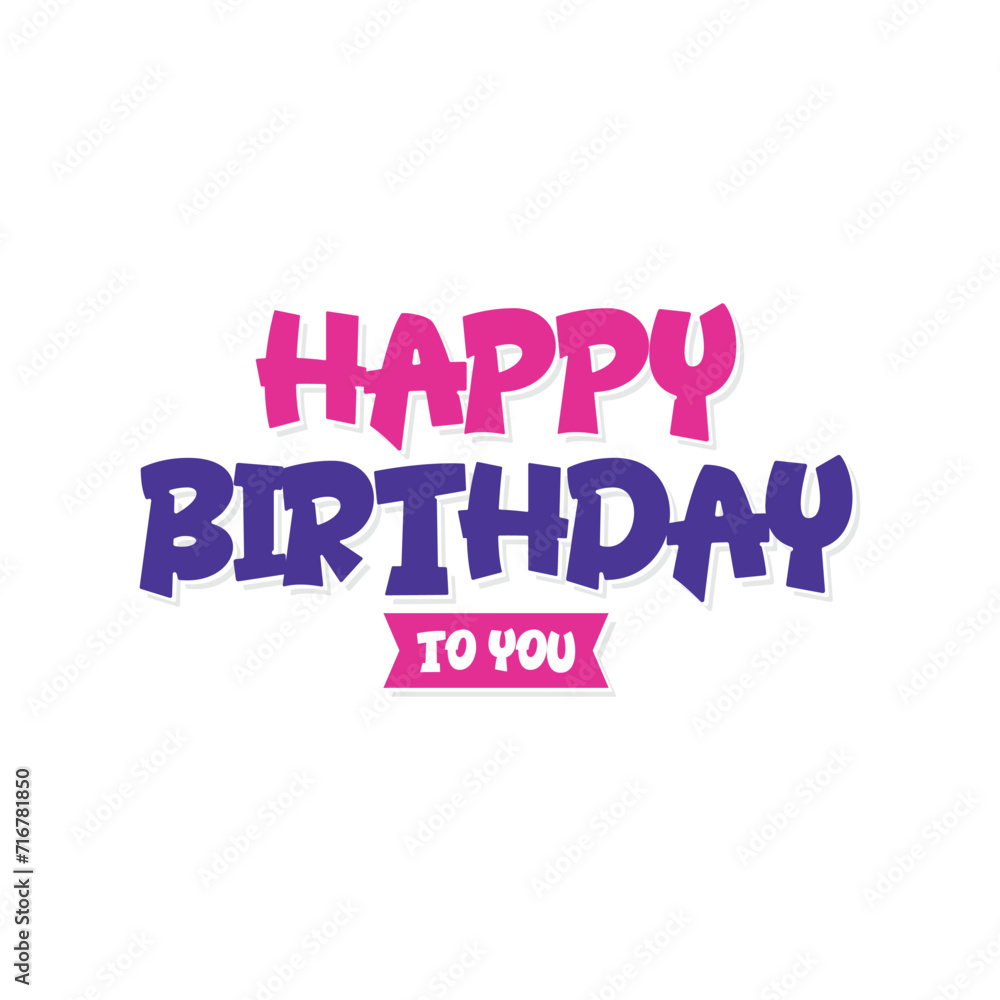 Vector happy birthday lettering text banner with party element for celebration Vector happy birthday lettering text banner with party element for celebration