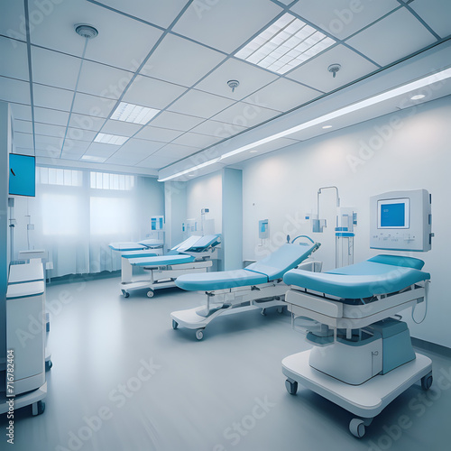 New modern equipment and devices in a medical clinic. Hospital interior - generated by ai
