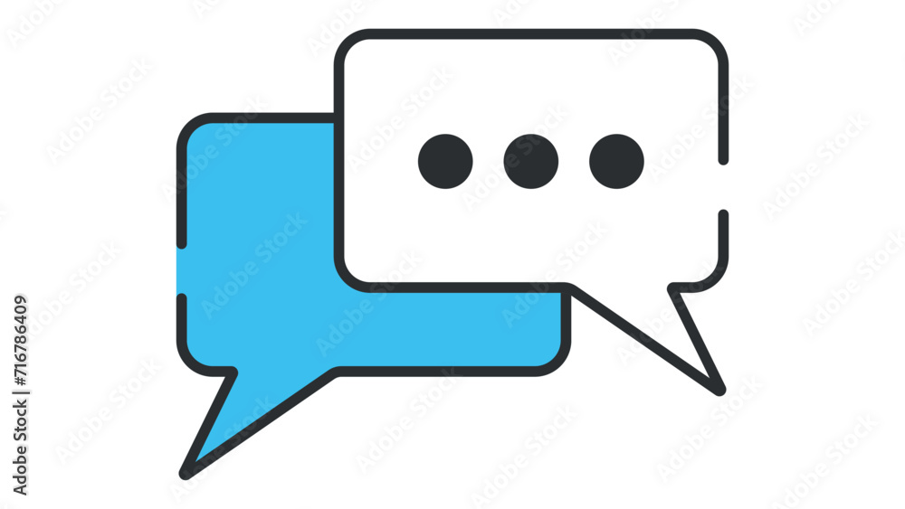 Speech bubble button. Chat message icon. Speech bubble button. Chat message icon.