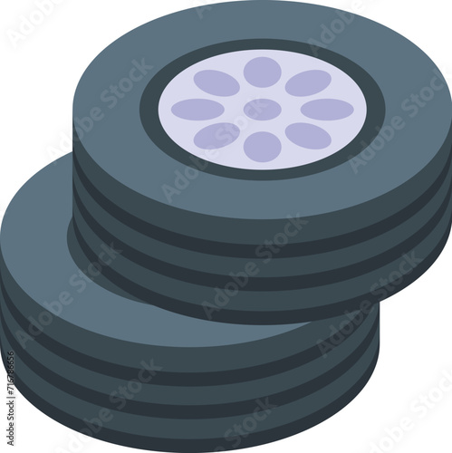 Online sales tires icon isometric vector. Digital internet. Art customer