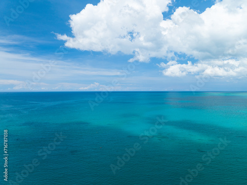 Beautiful sea landscape view at Phuket island Thailand in summer season Amazing sea ocean in good weather day Nature beach background