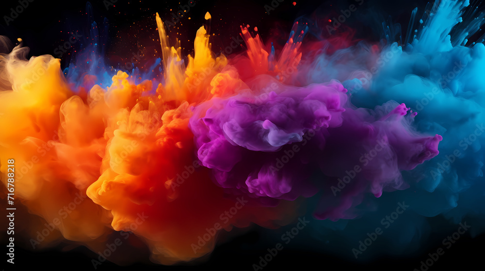 Dust explosion abstract background, Holi background Dust explosion abstract background, Holi background