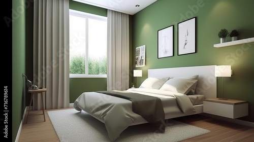 Bright Minimalist Interior in Bedroom, A Contemporary and Serene Living Space © Irfanan
