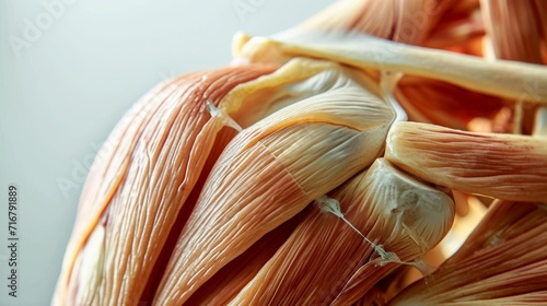 Close Up of Human Muscle, Detailed View of the Striated Fibers photo