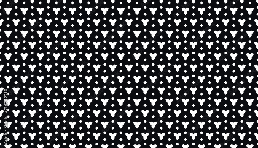 White geometric pattern on a black background White geometric pattern on a black background