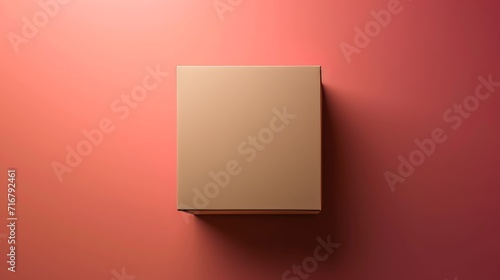 Mockup White Box on Red Wall, Minimalist Storage Solution for Any Room