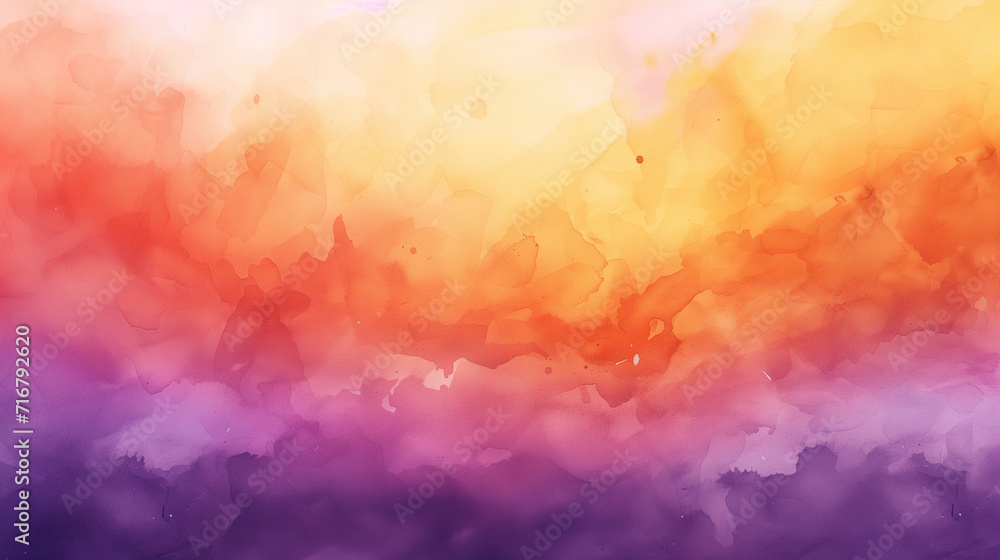 abstract watercolor background sunset sky orange purple ,  Ai generated image