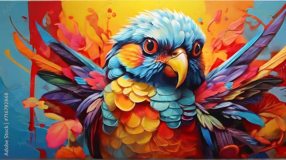 Photo of a colorful Bird . Ai generated ..