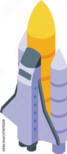 Space rocket icon isometric vector. Discovery research. Universe astronomy
