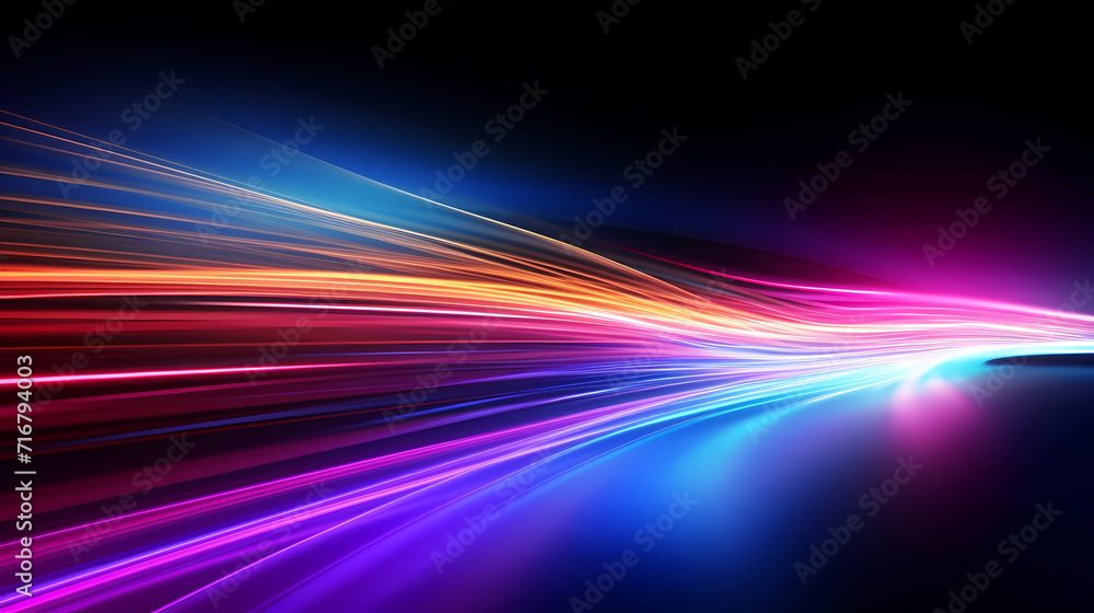 Glowing road speed lines, neon speed abstract background Glowing road speed lines, neon speed abstract background