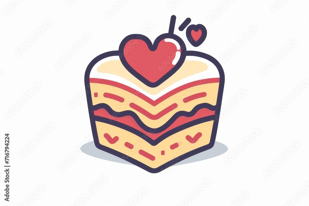 Indulge in a delightful birthday celebration with a whimsical heart-shaped cake adorned with juicy fruit, drawn in charming clipart style Indulge in a delightful birthday celebration with a whimsical heart-shaped cake adorned with juicy fruit, drawn in charming clipart style
