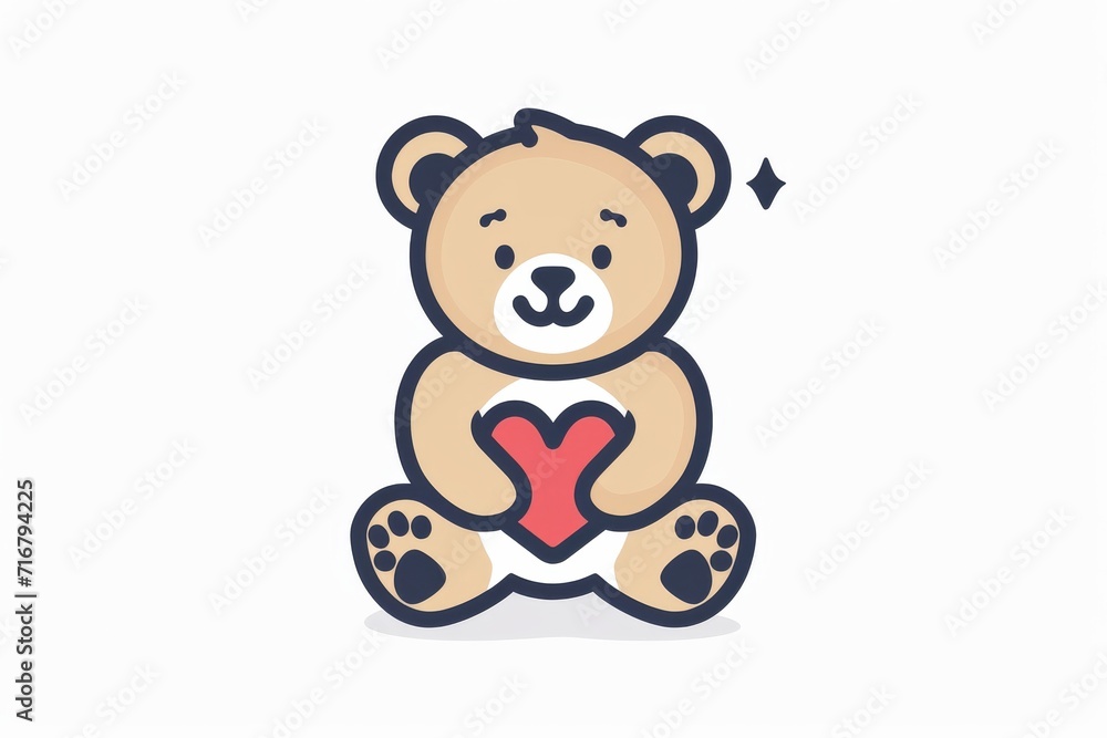 A cute and cuddly teddy bear expresses love and affection through a heart in this charming cartoon clipart illustration A cute and cuddly teddy bear expresses love and affection through a heart in this charming cartoon clipart illustration