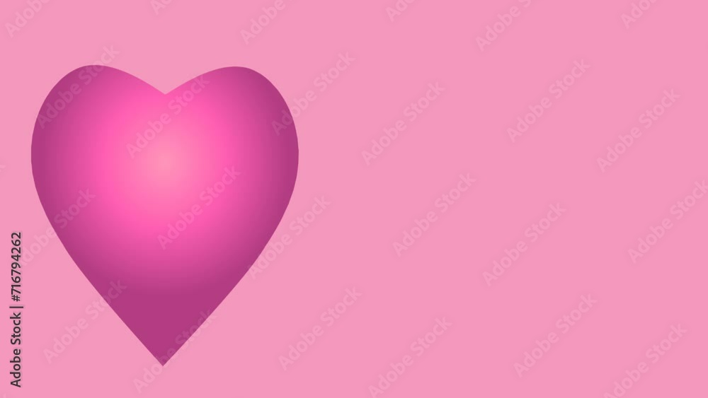 Animated illustration of pink heart with pink ribbon Animated illustration of pink heart with pink ribbon