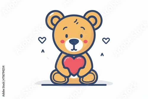 A heartwarming illustration of a lovable teddy bear expressing love through a simple yet charming cartoon drawing