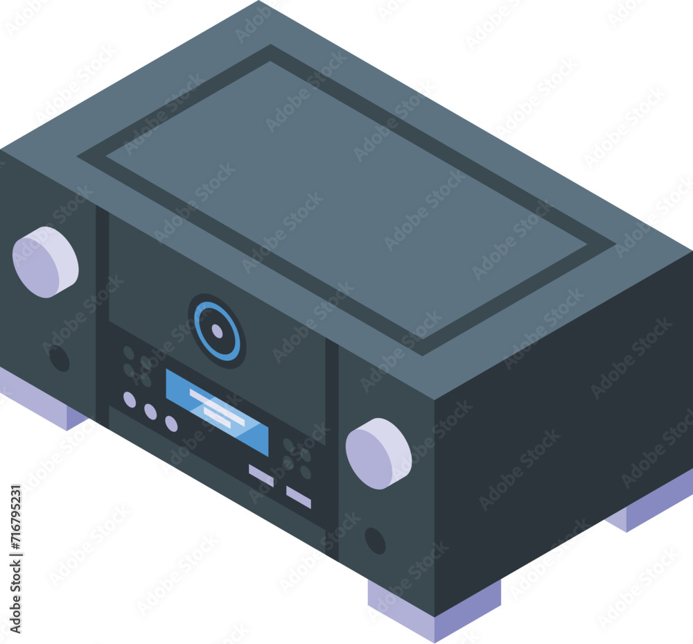 Obraz premium Home theater audio icon isometric vector. Music sound. Focal point