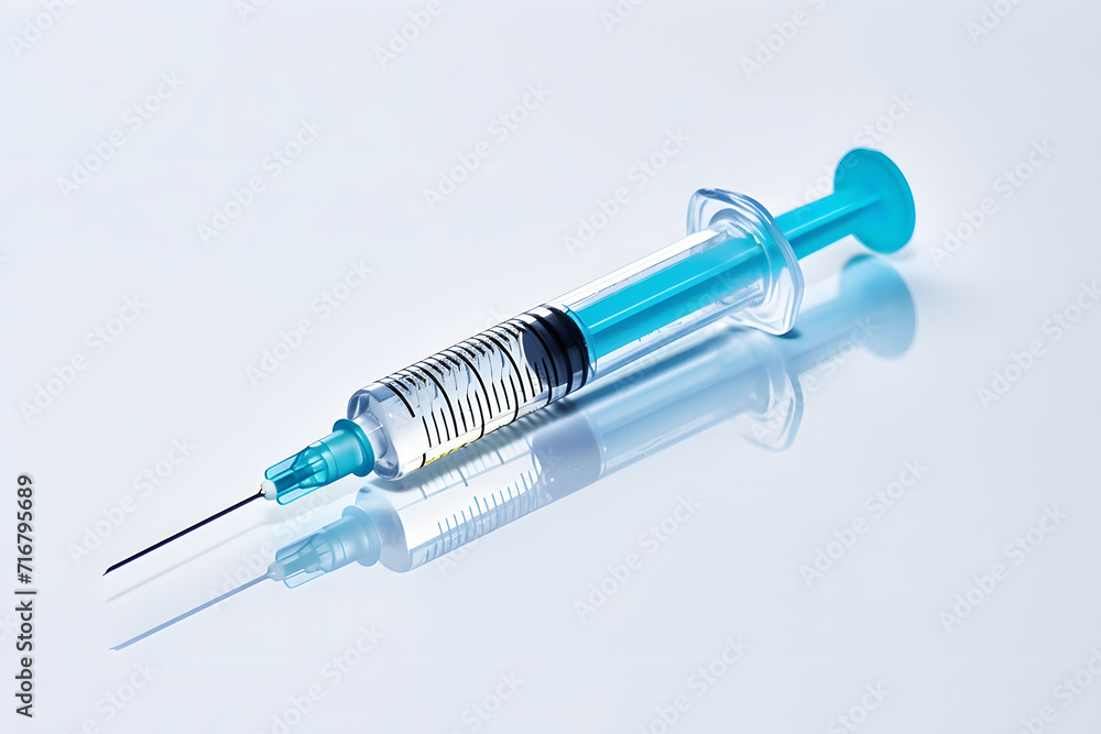 Medical Syringe isolated on white background, needle injection Medical Syringe isolated on white background, needle injection